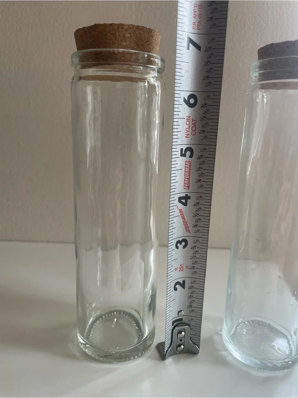 Vintage Clear Glass Apothecary Bottles with Cork Lids - Set of 2